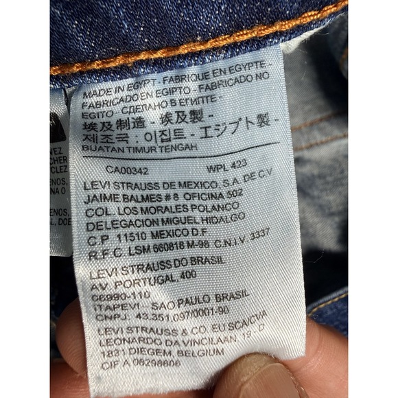 Levis 505 Denim Jeans Mens 36x31 Straight Leg Gold Stitching - Picture 7 of 12